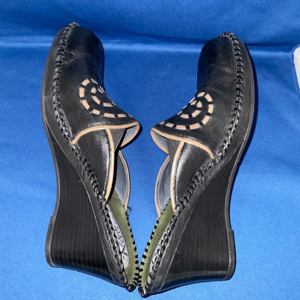Clarks Artisan Collection Leather Clogs Black Boho Comfort Mules Women’s Size 7½ - Picture 5 of 9